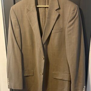 Oscar de la Renta Men's Classic Tan/Brown Houndstooth Blazer/Sport Coat